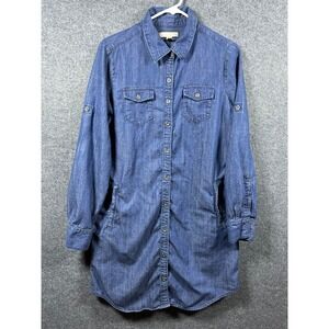 Banana Republic Dark Chambray Dress Women's Size 6 Button Down‎ Shirt